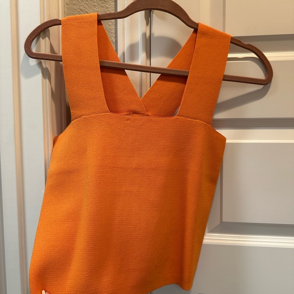Orange Sleeveless Bodycon Type Top - Picture 4 of 4